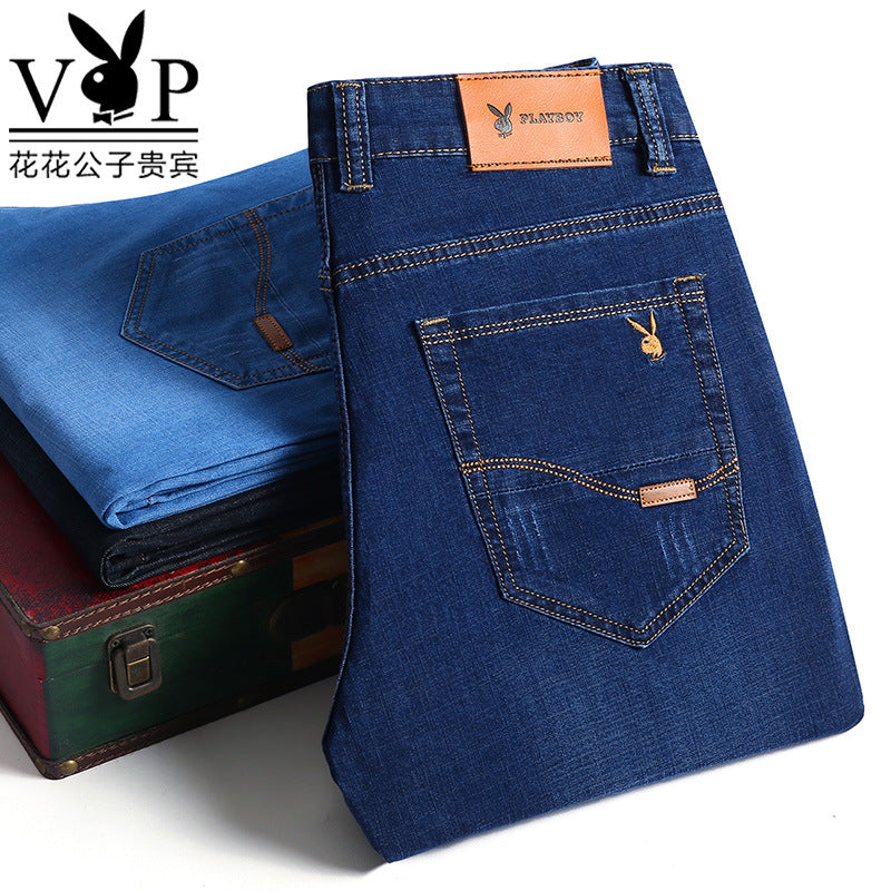 Ice Silk Men&#039;s Jeans Men&#039;s Stretch Casual Straight Loose Business Casual Men&#039;s Trousers