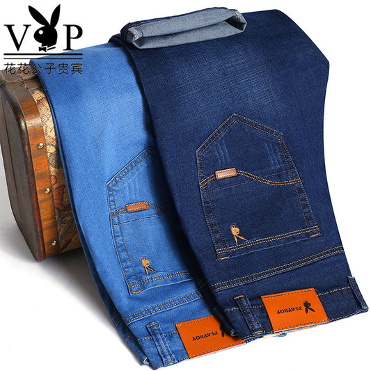 Ice Silk Men&#039;s Jeans Men&#039;s Stretch Casual Straight Loose Business Casual Men&#039;s Trousers