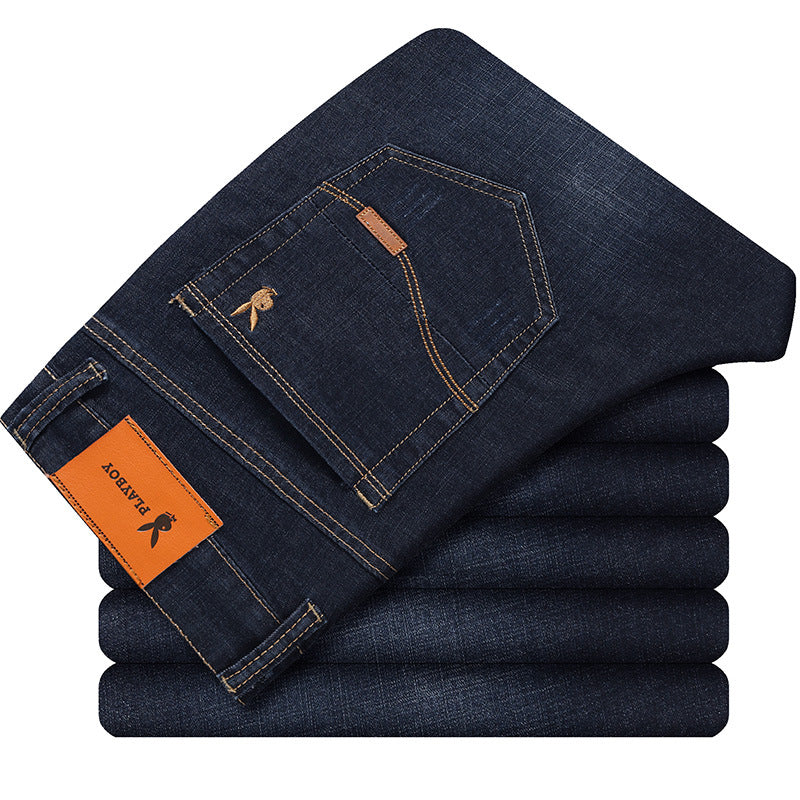 Ice Silk Men&#039;s Jeans Men&#039;s Stretch Casual Straight Loose Business Casual Men&#039;s Trousers