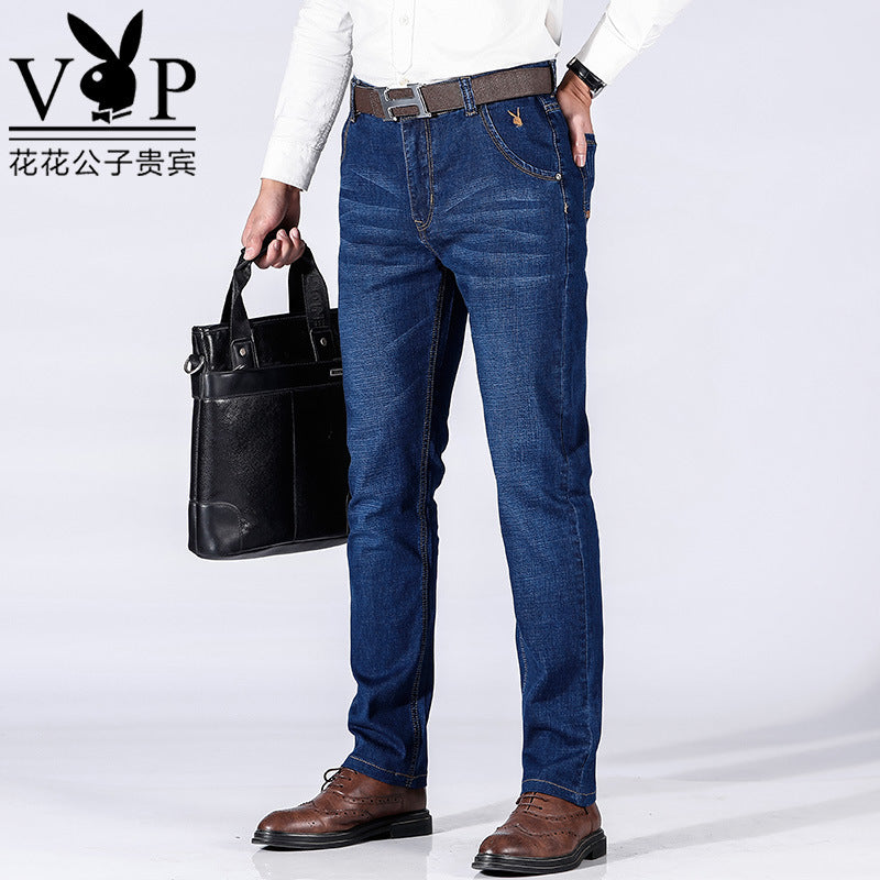 Ice Silk Men&#039;s Jeans Men&#039;s Stretch Casual Straight Loose Business Casual Men&#039;s Trousers