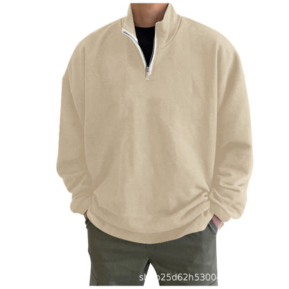 Men&#039;s Winter Zipper Stand Hoodless Jacket