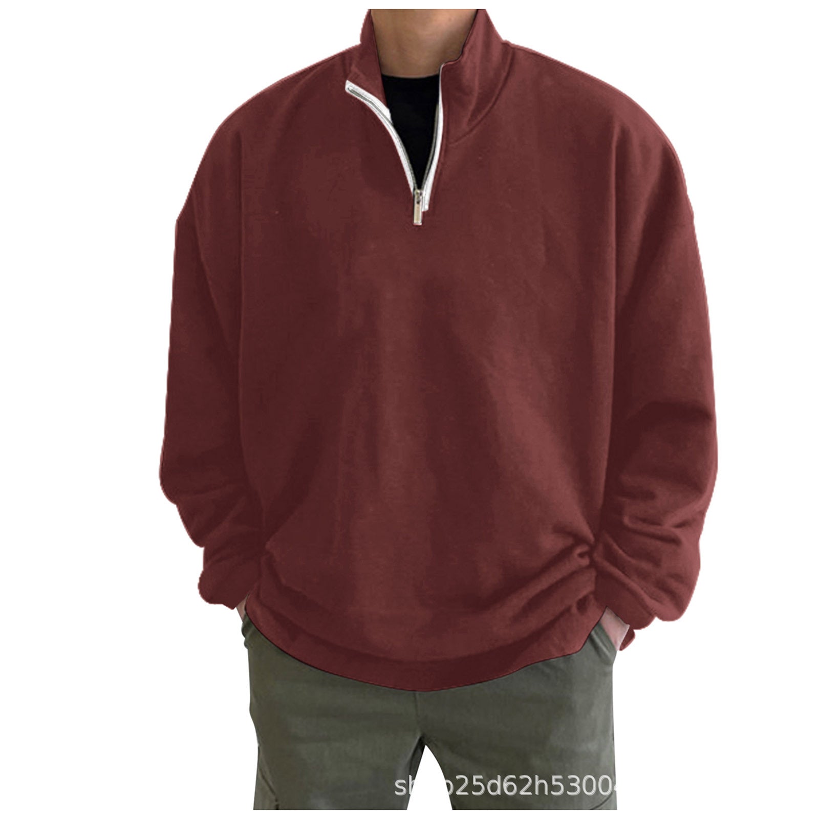 Men&#039;s Winter Zipper Stand Hoodless Jacket