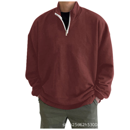 Men&#039;s Winter Zipper Stand Hoodless Jacket