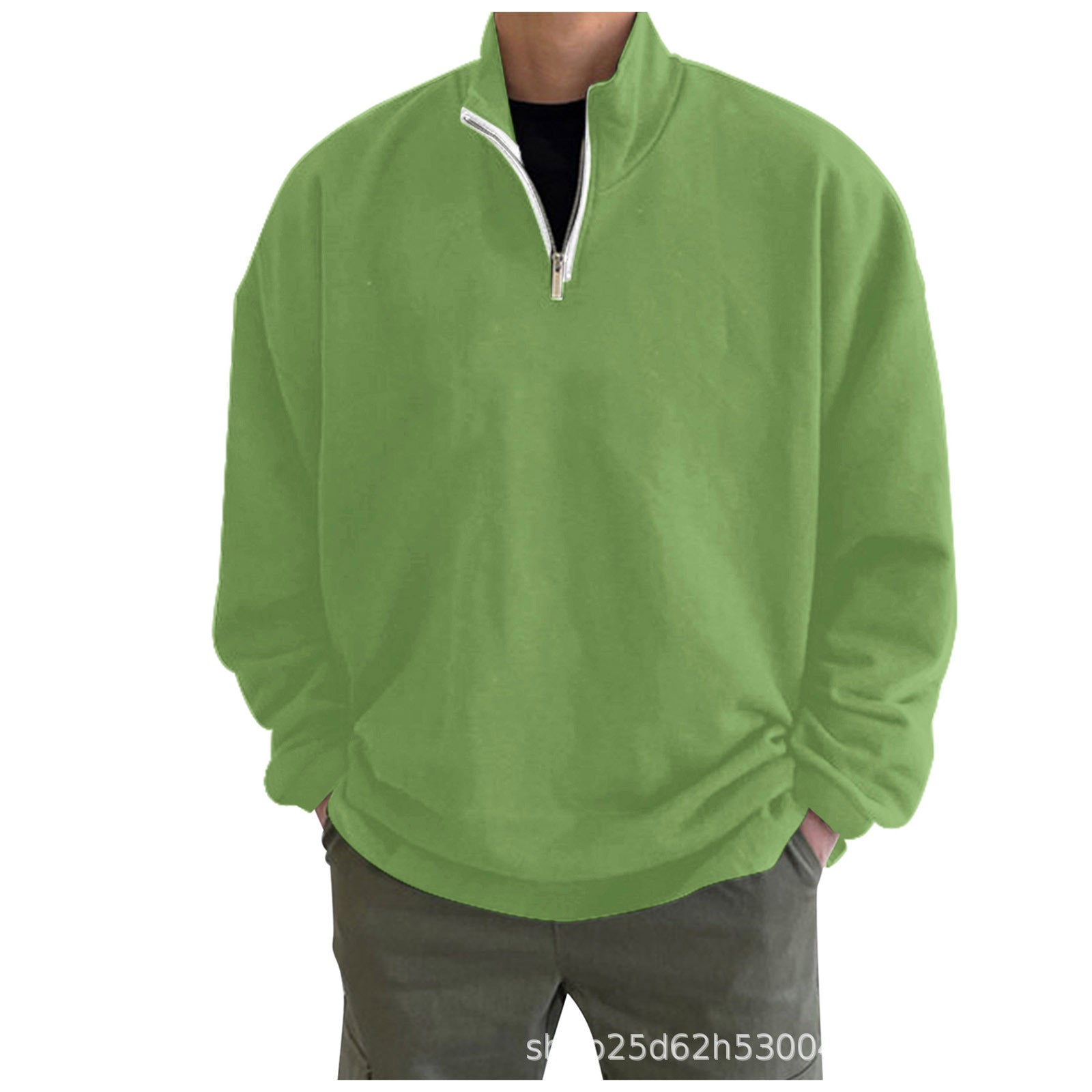Men&#039;s Winter Zipper Stand Hoodless Jacket