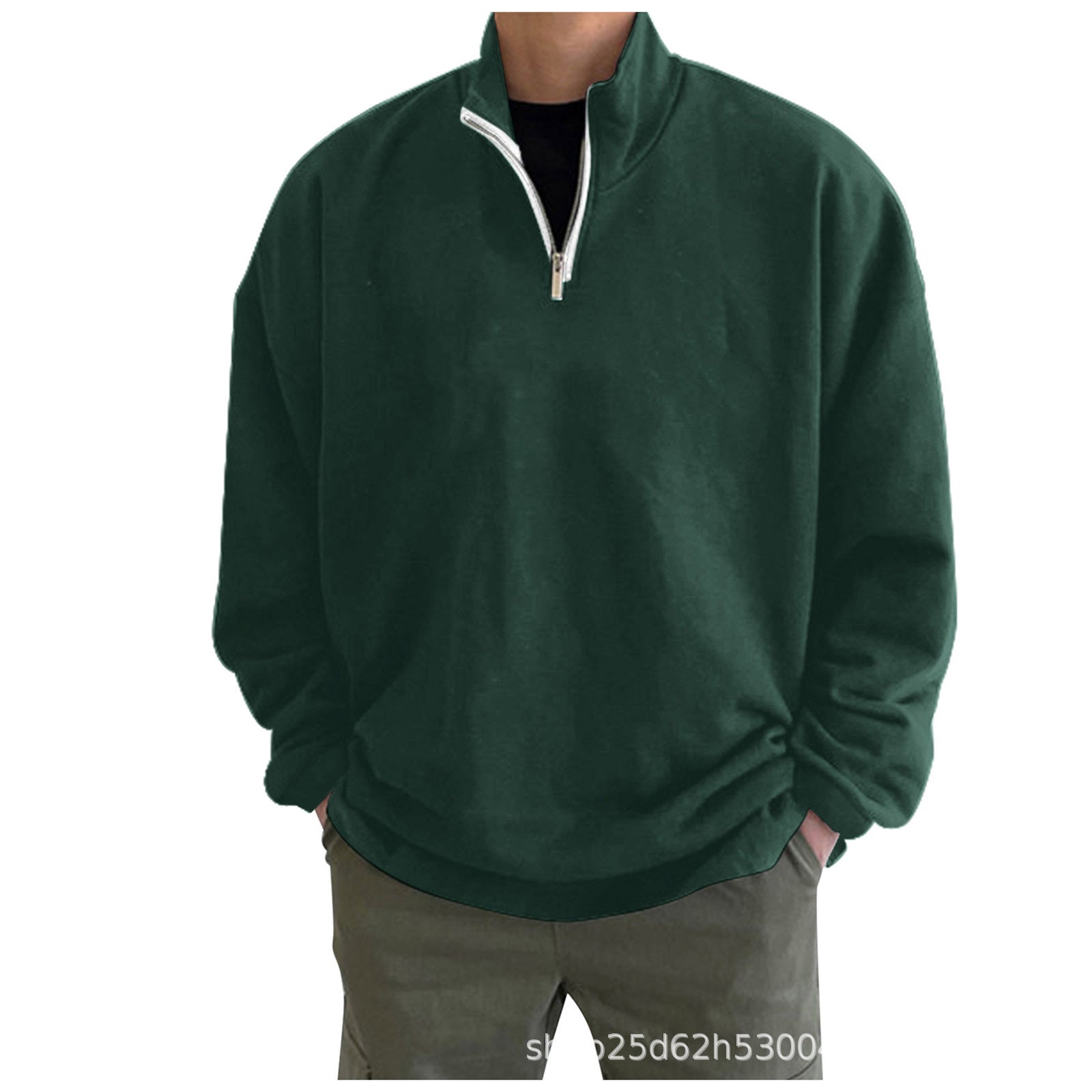 Men&#039;s Winter Zipper Stand Hoodless Jacket