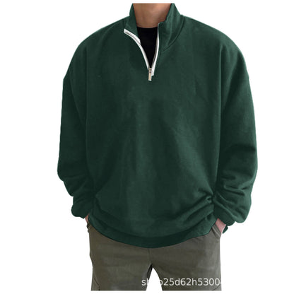 Men&#039;s Winter Zipper Stand Hoodless Jacket