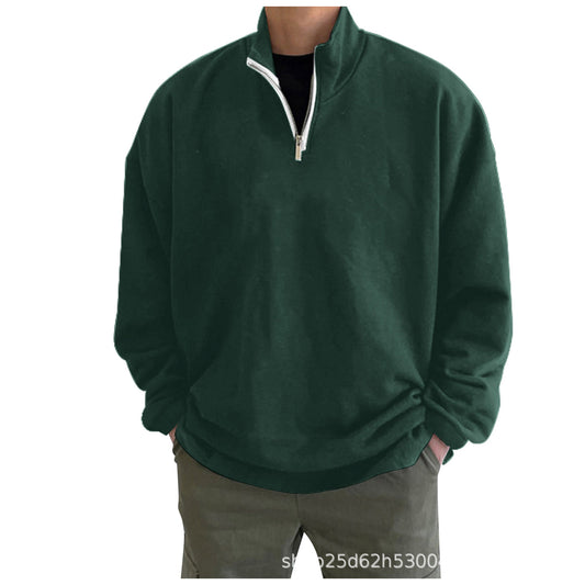 Men&#039;s Winter Zipper Stand Hoodless Jacket